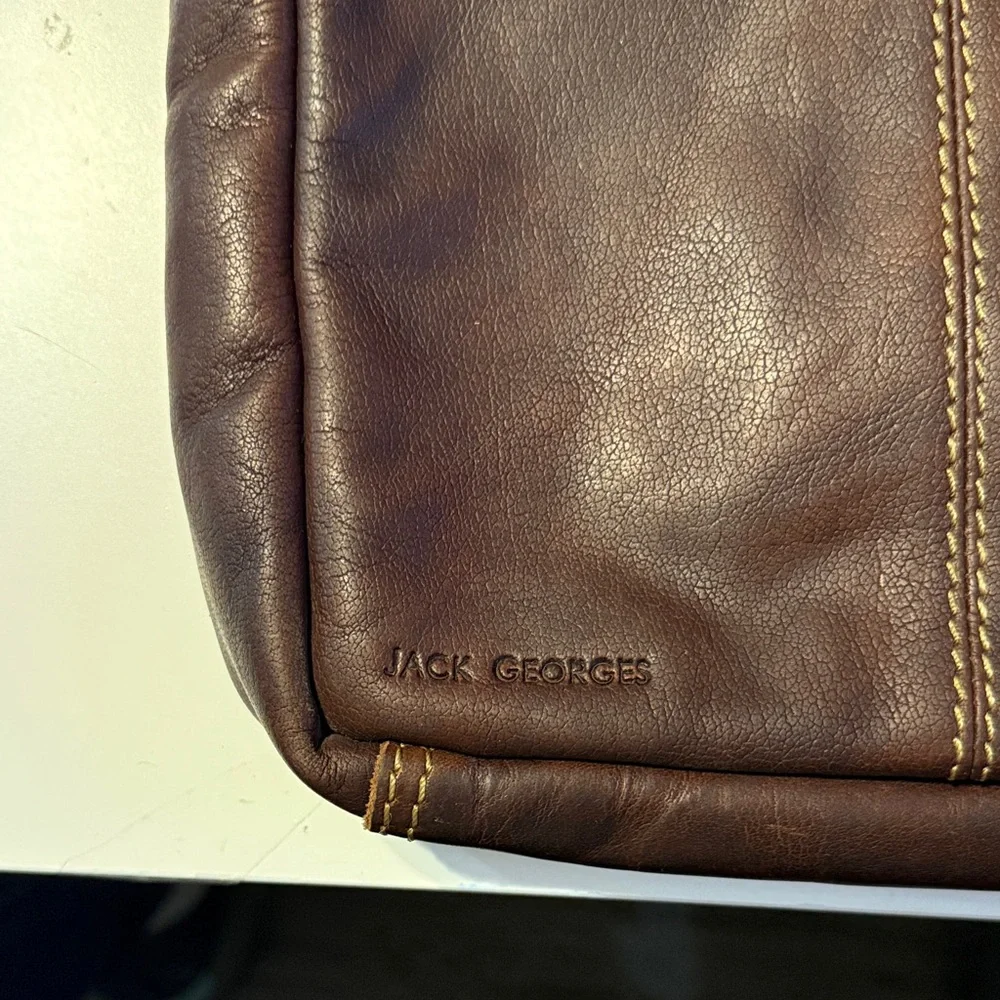 Jack Georges Dark Brown Leather Messenger Bag